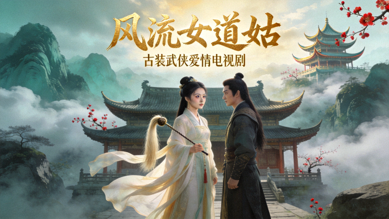 《风流女道姑》电视剧海报 - 一部古装武侠爱情电视剧